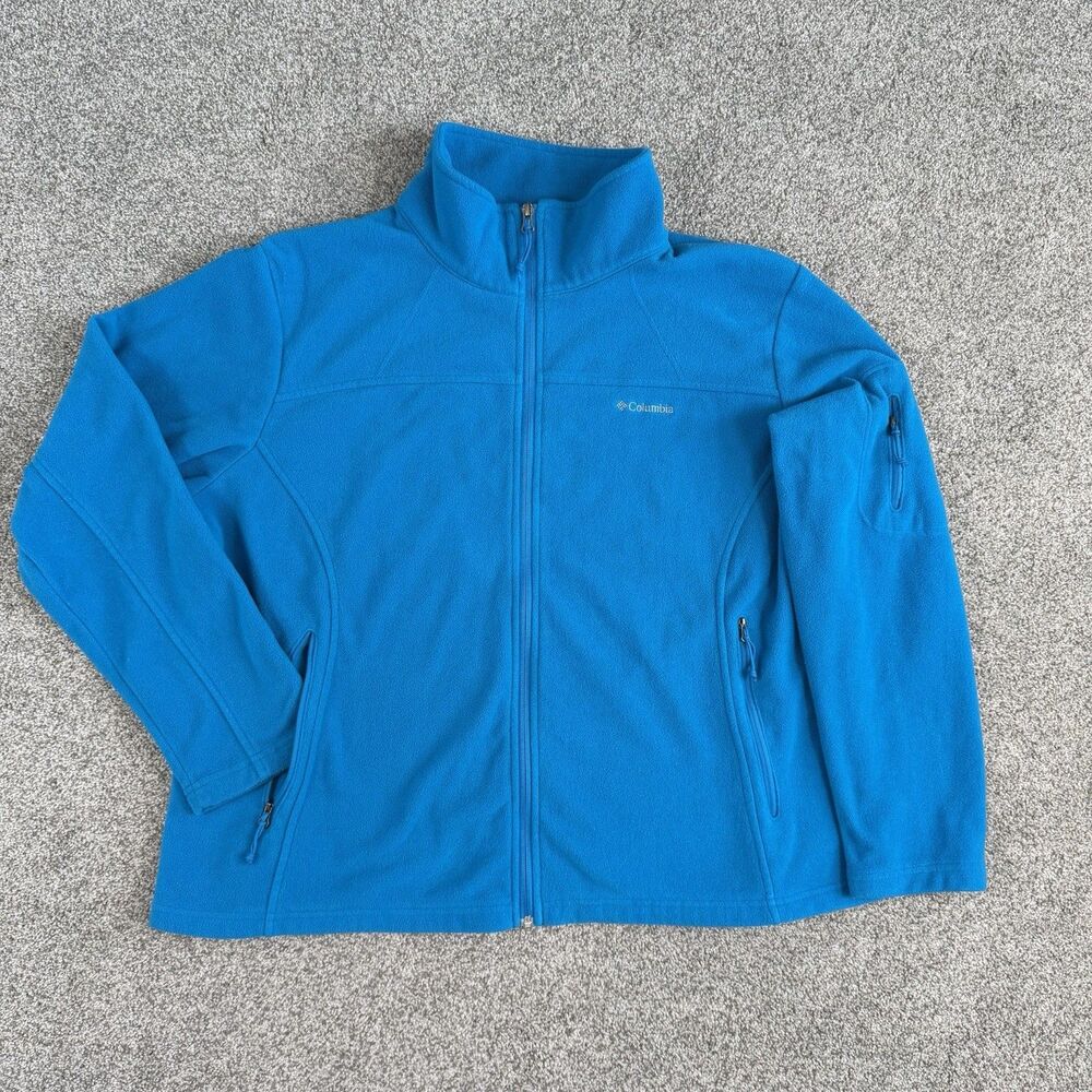 Columbia Fleece Jacket Womens Blue Full Zip Plus Size 2X